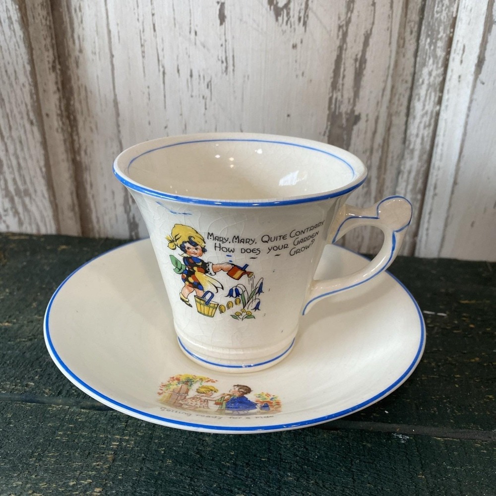 James‎ Kent Fenton 2907 Mary Mary Quite Contrary Tea Cup & Saucer Nursery Rhyme